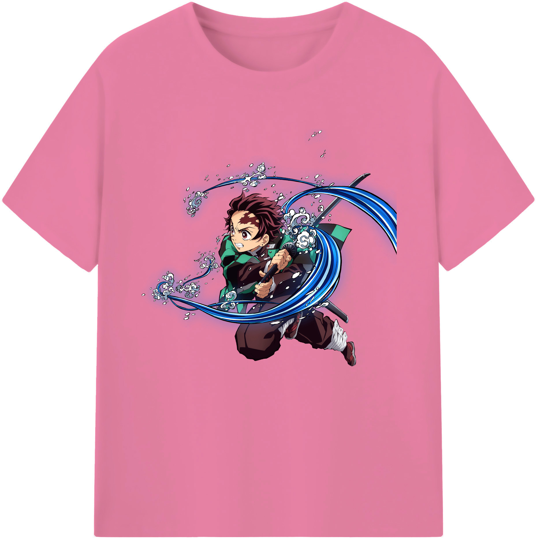 （画像用） 鬼滅の刃 竈門 炭治郎／かまど たんじろう Kamado Tanjirou 綿100％半袖Tシャツ（フロントプリント）